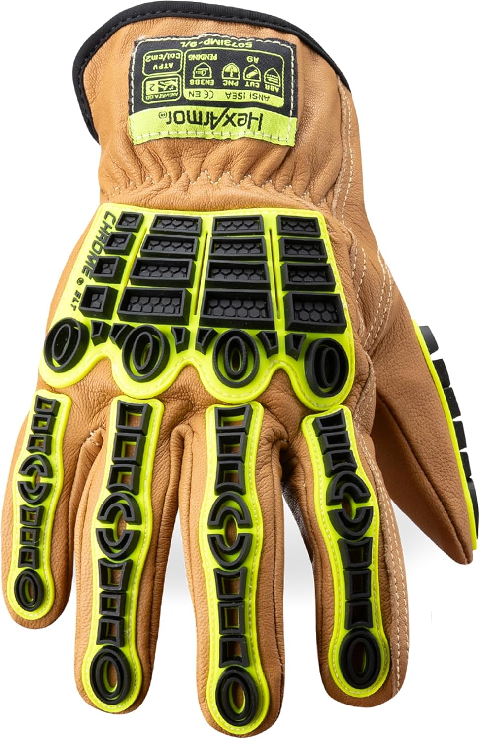 Chrome SLT Goatskin Work Gloves, Oil & Slip Resistant, Cut-Resistant (ANSI A4–A9), Impact & Non-Impact