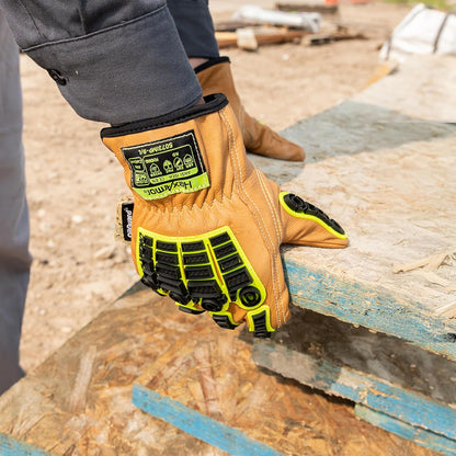 Chrome SLT Goatskin Work Gloves, Oil & Slip Resistant, Cut-Resistant (ANSI A4–A9), Impact & Non-Impact