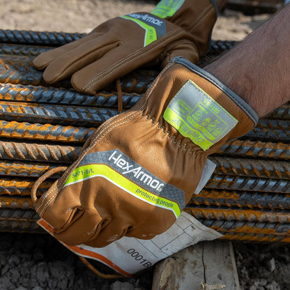 Chrome SLT Goatskin Work Gloves, Oil & Slip Resistant, Cut-Resistant (ANSI A4–A9), Impact & Non-Impact