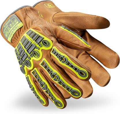 Chrome SLT Goatskin Work Gloves, Oil & Slip Resistant, Cut-Resistant (ANSI A4–A9), Impact & Non-Impact
