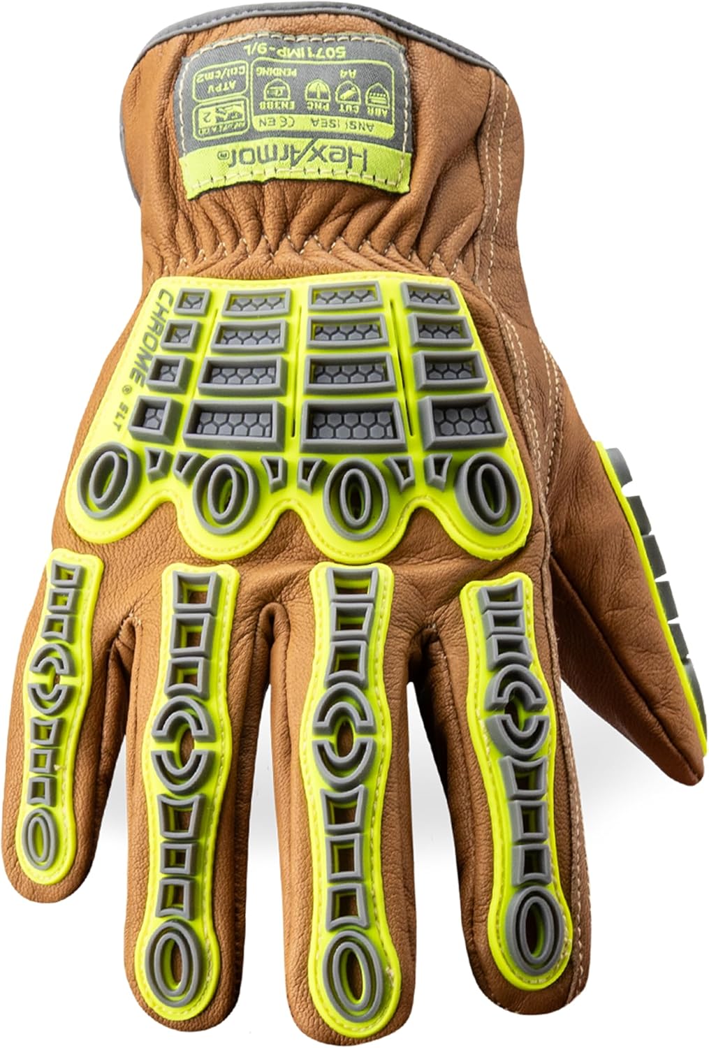 Chrome SLT Goatskin Work Gloves, Oil & Slip Resistant, Cut-Resistant (ANSI A4–A9), Impact & Non-Impact