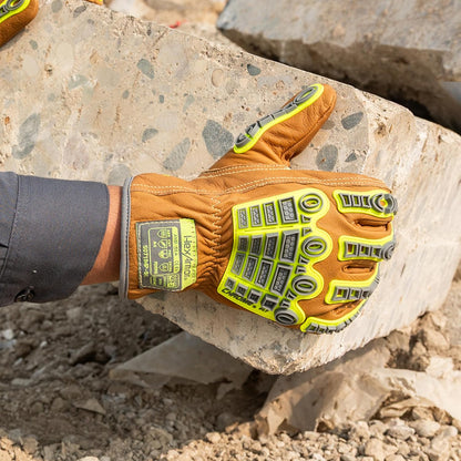 Chrome SLT Goatskin Work Gloves, Oil & Slip Resistant, Cut-Resistant (ANSI A4–A9), Impact & Non-Impact