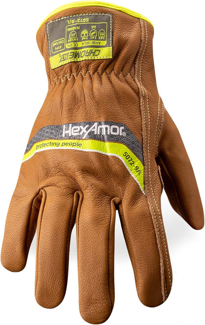 Chrome SLT Goatskin Work Gloves, Oil & Slip Resistant, Cut-Resistant (ANSI A4–A9), Impact & Non-Impact