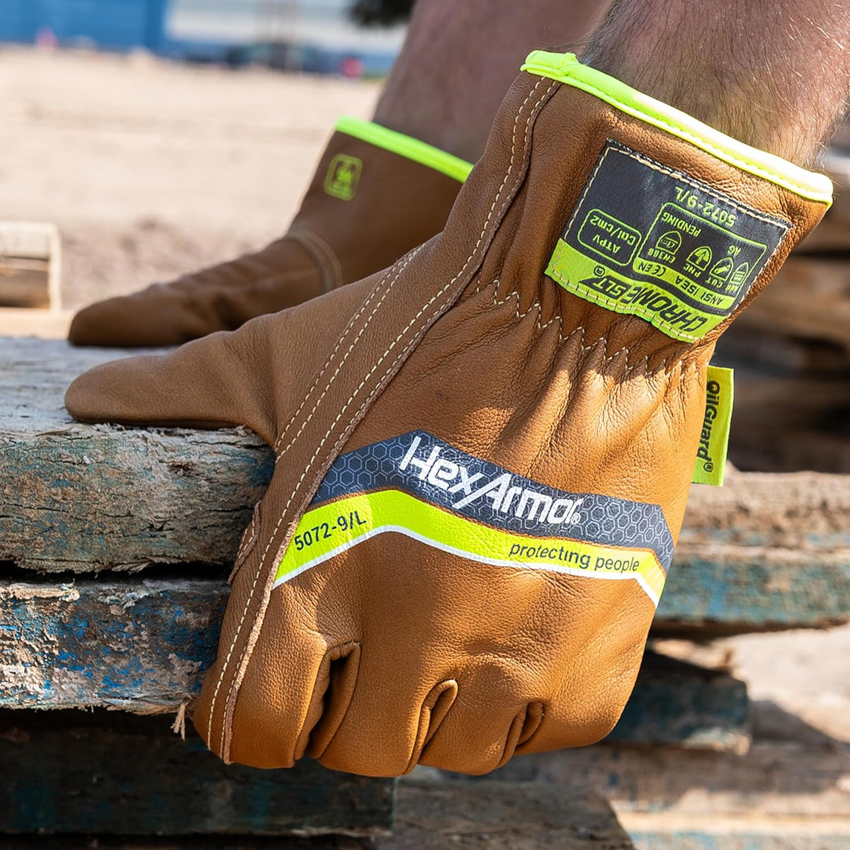 Chrome SLT Goatskin Work Gloves, Oil & Slip Resistant, Cut-Resistant (ANSI A4–A9), Impact & Non-Impact