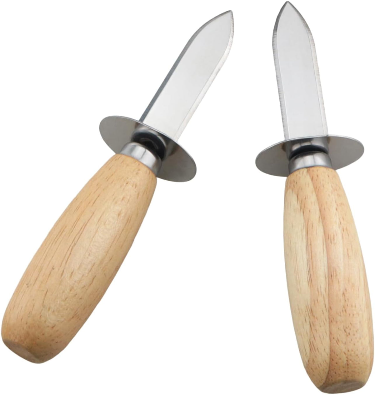2PCS Oyster Knife Wooden Handle Stainless Steel Knife Home And Restaurant Oyster Shucking Tool Length 6.1 Inch For Clams Mussels Shellfish Seafood Shell Opener