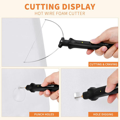 Hot Wire Foam Cutter kit, 18W Styrofoam Knife Cutter Electric Hot Wire Foam Cutting Tool, Heated Foam Carving Knife Kit with Cleaning Pen for Foam Board, Pearl Cotton, EPP, KT Board, EPS