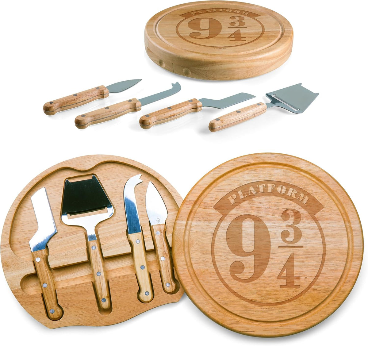 PICNIC TIME Lord of the Rings The One Ring Circo Cheese Board and Knife Set, Charcuterie Board Set, Wood Cutting Board, (Parawood)