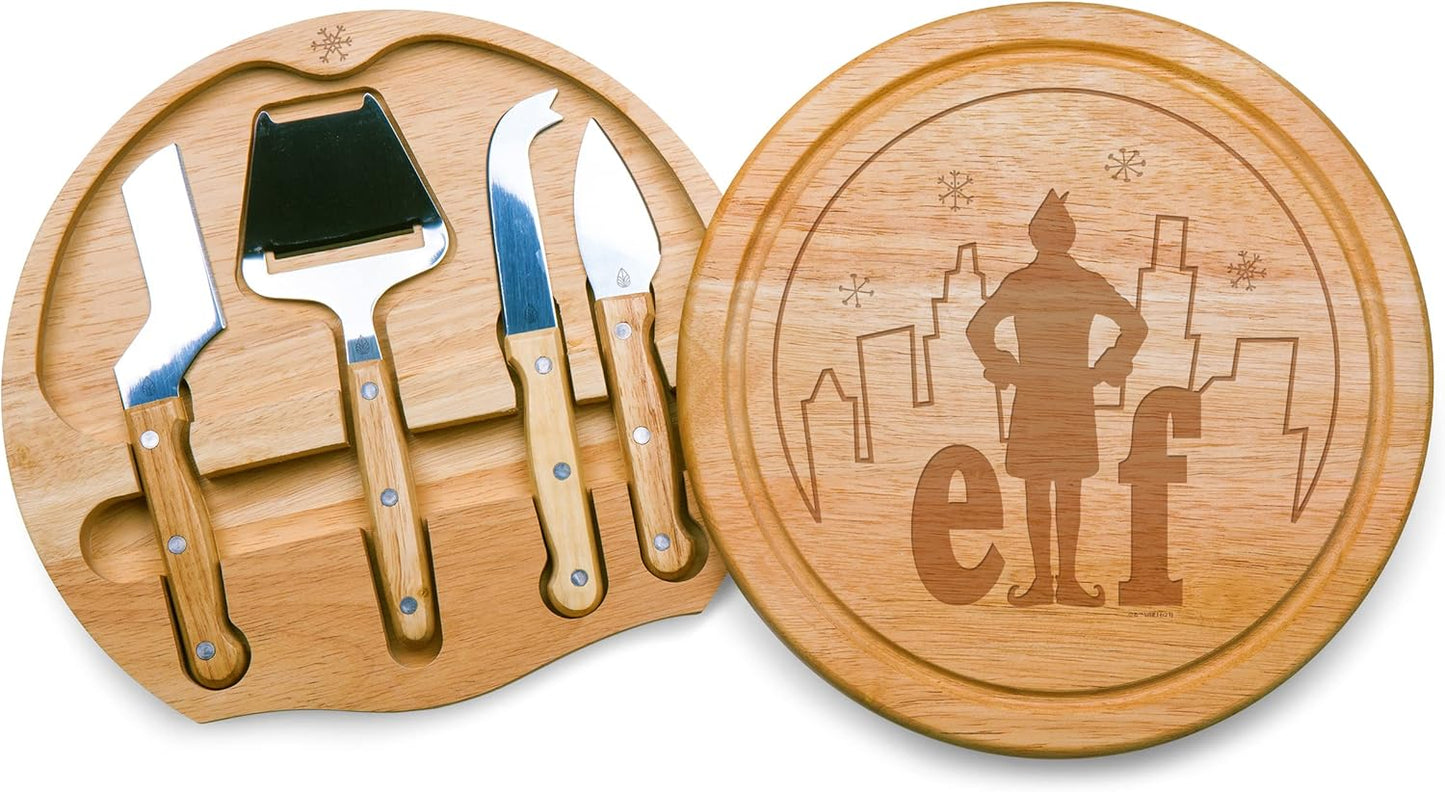 PICNIC TIME Lord of the Rings The One Ring Circo Cheese Board and Knife Set, Charcuterie Board Set, Wood Cutting Board, (Parawood)