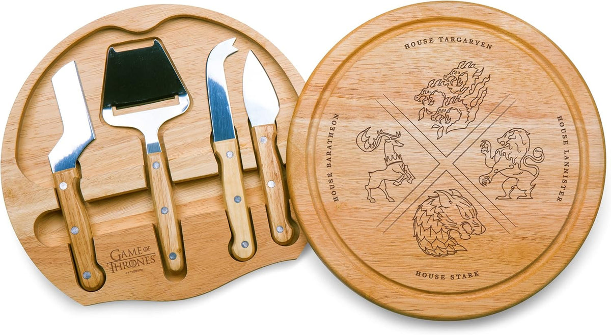 PICNIC TIME Lord of the Rings The One Ring Circo Cheese Board and Knife Set, Charcuterie Board Set, Wood Cutting Board, (Parawood)