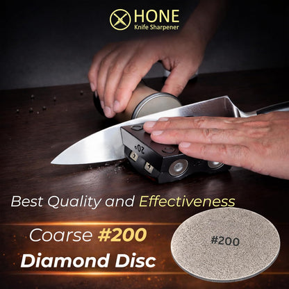 #𝟐𝟎𝟎 𝗗𝗶𝗮𝗺𝗼𝗻𝗱 𝗗𝗶𝘀𝗰 for 𝗛𝗢𝗡𝗘 𝗞𝗻𝗶𝗳𝗲 𝗦𝗵𝗮𝗿𝗽𝗲𝗻𝗲𝗿, Premium Coarse Re-Profiling Rolling Knife Sharpener Disc, Mono-Crystalline Electroplated for Dull Blades & Make a New Edge