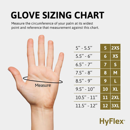 HyFlex 11-561 Ultra-Light Weight Cut-Resistant Gloves, LG, 12 Pairs | Blue, Size 9 (L), unisex, touchscreen, cut-resistant gloves with ANSI A3 protection, ideal for automotive & oil & gas