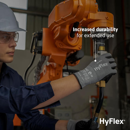 HyFlex 11-561 Ultra-Light Weight Cut-Resistant Gloves, LG, 12 Pairs | Blue, Size 9 (L), unisex, touchscreen, cut-resistant gloves with ANSI A3 protection, ideal for automotive & oil & gas