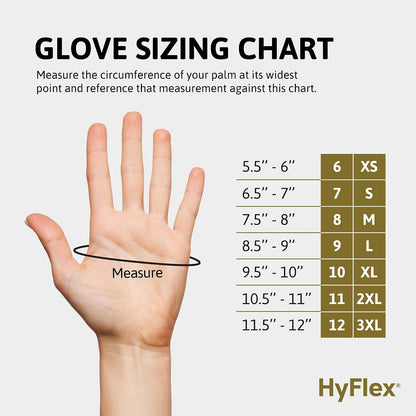 HyFlex 11-561 Ultra-Light Weight Cut-Resistant Gloves, LG, 12 Pairs | Blue, Size 9 (L), unisex, touchscreen, cut-resistant gloves with ANSI A3 protection, ideal for automotive & oil & gas