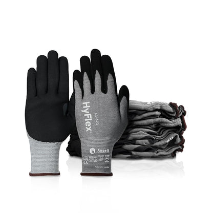 HyFlex 11-561 Ultra-Light Weight Cut-Resistant Gloves, LG, 12 Pairs | Blue, Size 9 (L), unisex, touchscreen, cut-resistant gloves with ANSI A3 protection, ideal for automotive & oil & gas