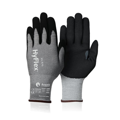 HyFlex 11-561 Ultra-Light Weight Cut-Resistant Gloves, LG, 12 Pairs | Blue, Size 9 (L), unisex, touchscreen, cut-resistant gloves with ANSI A3 protection, ideal for automotive & oil & gas