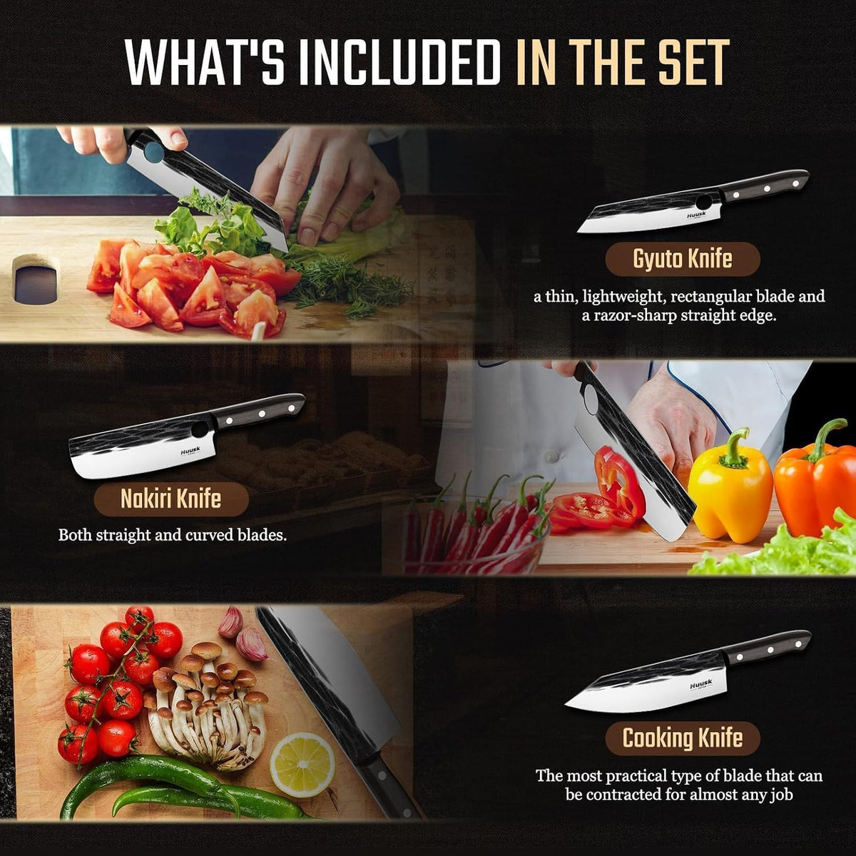 Huusk Butcher Knife for Meat Cutting - Heavy Duty with Sheath