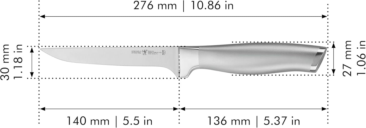 HENCKELS Modernist Razor-Sharp 5.5-inch Boning Knife, German Engineered Informed by 100+ Years of Mastery, Black/Stainless Steel