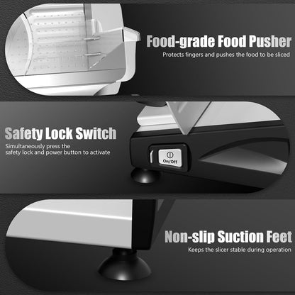 Meat Slicer, Two 7.5” Stainless Steel Blades, 200W DC Motor