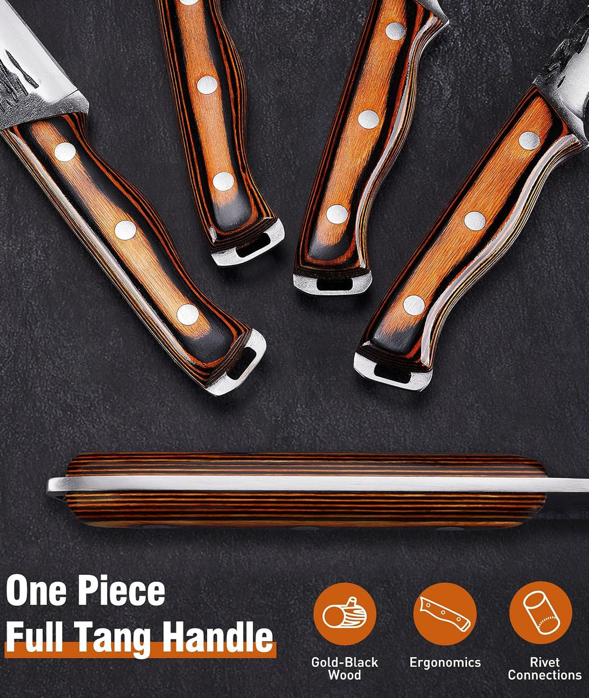 Hand Forged Butcher Knife Set, Kitchen Knives Gift for Men Women