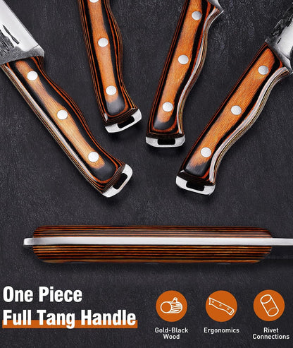 Hand Forged Butcher Knife Set, Kitchen Knives Gift for Men Women