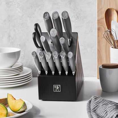 Modernist 14-pc Self-Sharpening Knife Block Set - Black