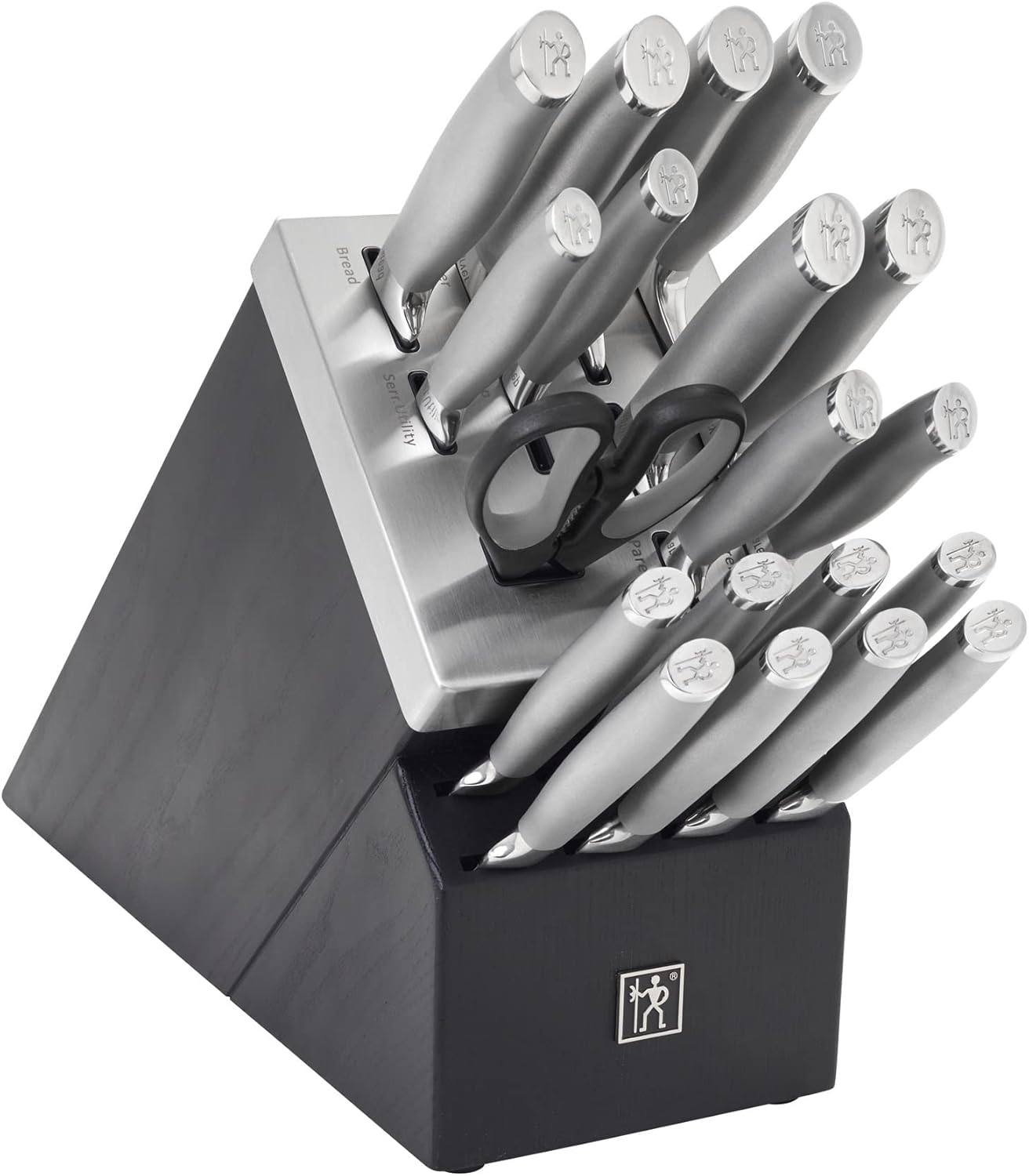 Modernist 14-pc Self-Sharpening Knife Block Set - Black