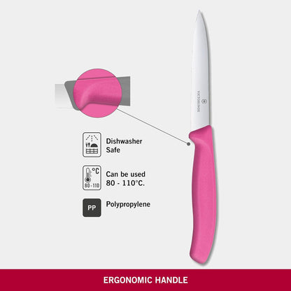 6.7736.L9 Swiss Classic Paring Knife for Cutting and Preparing Fruit and Vegetables Serrated Blade in Orange 3.9 inches