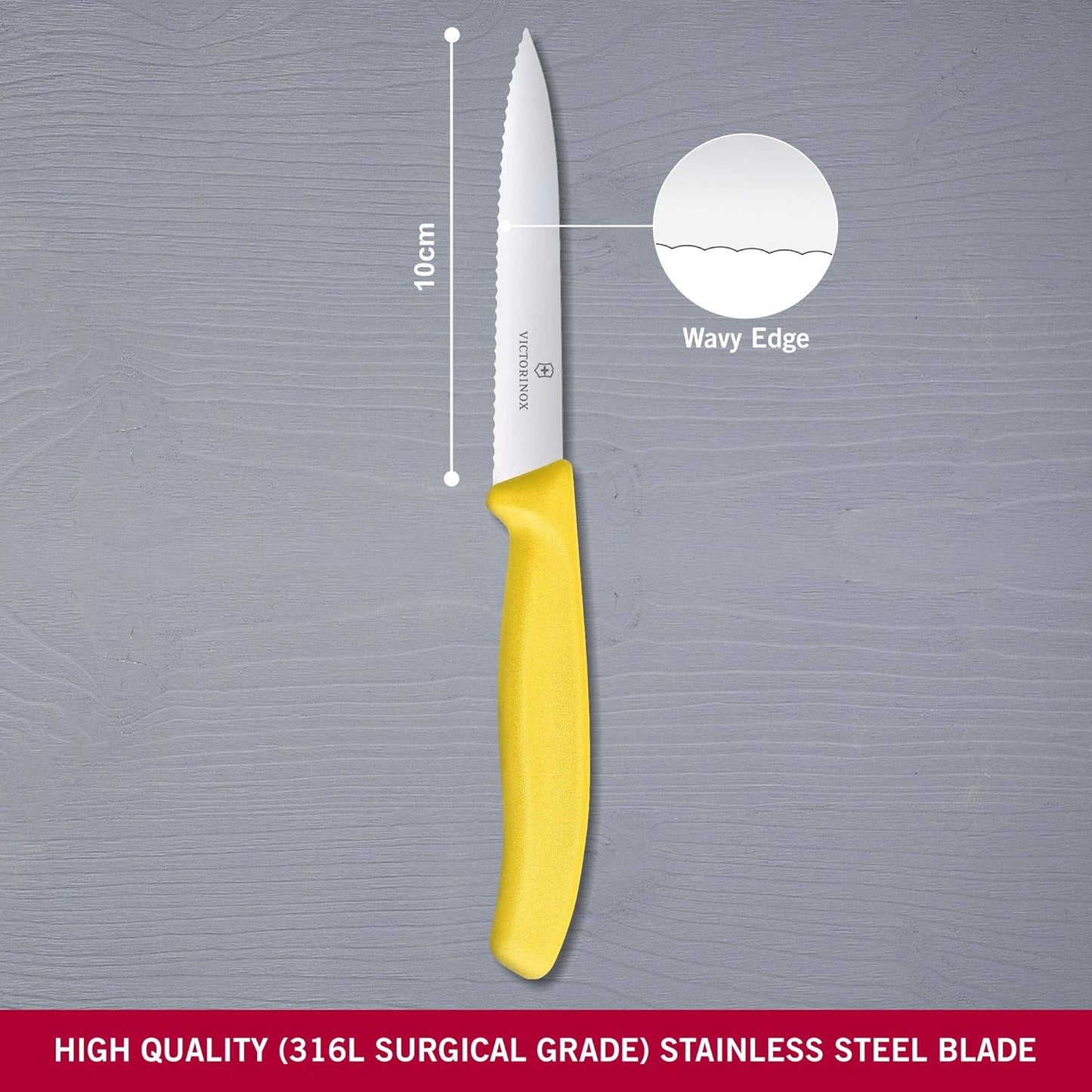 6.7736.L9 Swiss Classic Paring Knife for Cutting and Preparing Fruit and Vegetables Serrated Blade in Orange 3.9 inches