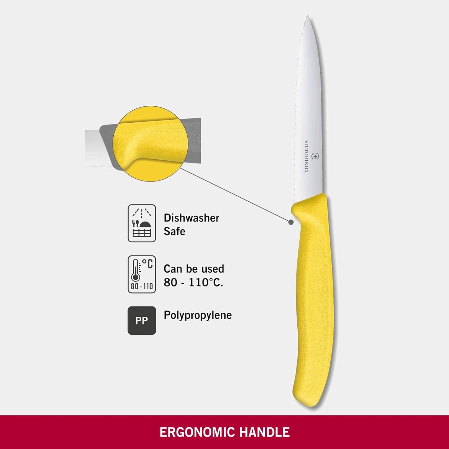6.7736.L9 Swiss Classic Paring Knife for Cutting and Preparing Fruit and Vegetables Serrated Blade in Orange 3.9 inches