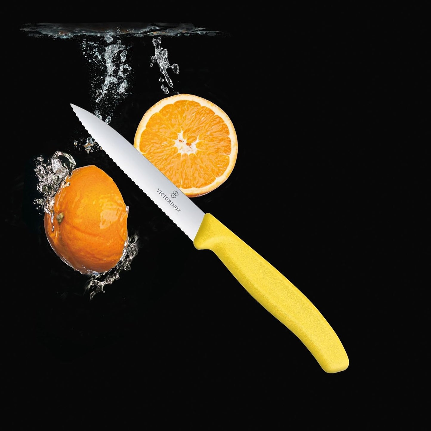 6.7736.L9 Swiss Classic Paring Knife for Cutting and Preparing Fruit and Vegetables Serrated Blade in Orange 3.9 inches