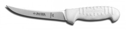 S116-6MO Sani-Safe (MO) (01613) Boning Knife, 6", curved, stain-free, high-carbon steel, non-slip, ribbed, textured, polypropylene white handle‌‌‌‍‌‌‌‍‌‌‌‍‌‌‍‌‌‌‌‍