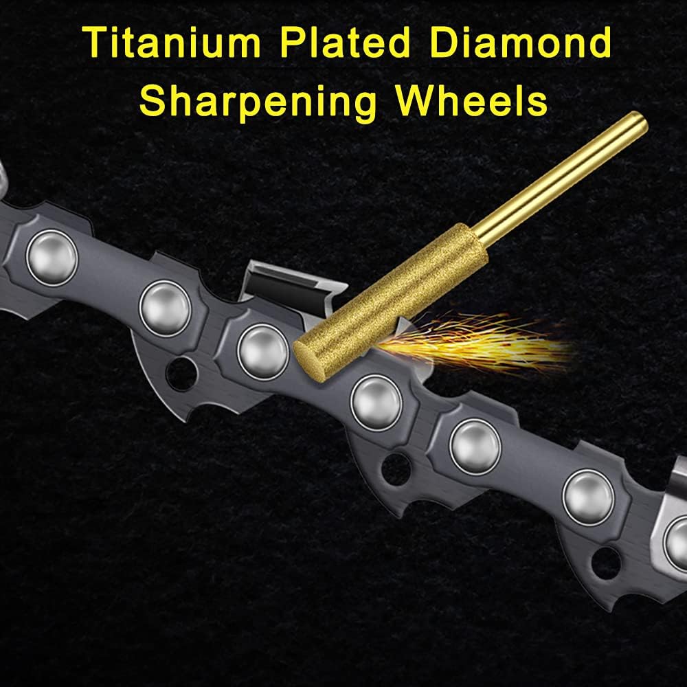 12 Pack Diamond Chainsaw Sharpener Sharpening Wheels, 7/32 Inch Chainsaw File Grinding Wheel Replacement Sharpening Stones, Electric Chain Saw Polishing Tool Grinding Bits (7/32 Inch/ 5.5 mm)