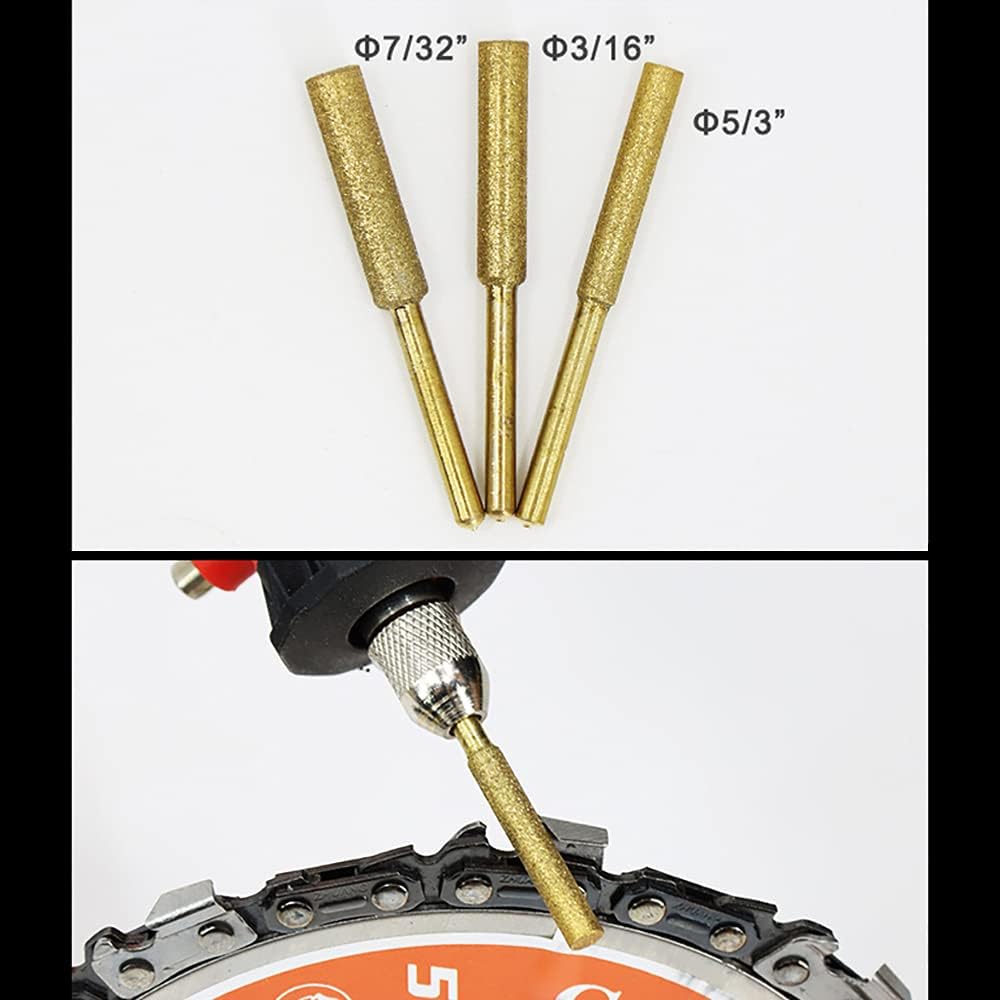 12 Pack Diamond Chainsaw Sharpener Sharpening Wheels, 7/32 Inch Chainsaw File Grinding Wheel Replacement Sharpening Stones, Electric Chain Saw Polishing Tool Grinding Bits (7/32 Inch/ 5.5 mm)