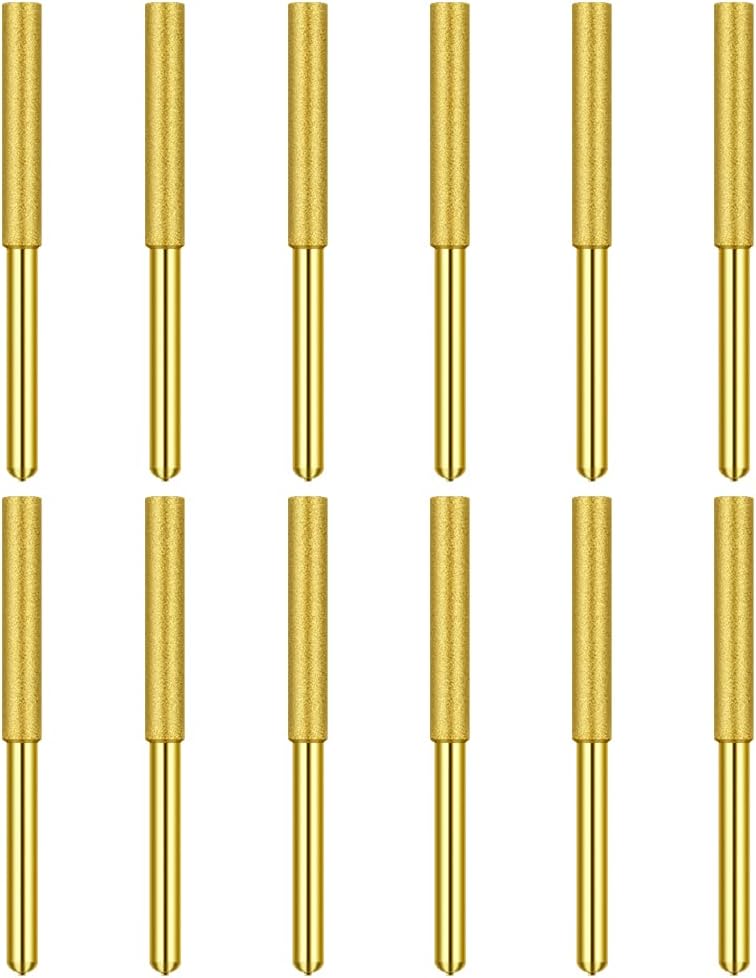 12 Pack Diamond Chainsaw Sharpener Sharpening Wheels, 7/32 Inch Chainsaw File Grinding Wheel Replacement Sharpening Stones, Electric Chain Saw Polishing Tool Grinding Bits (7/32 Inch/ 5.5 mm)