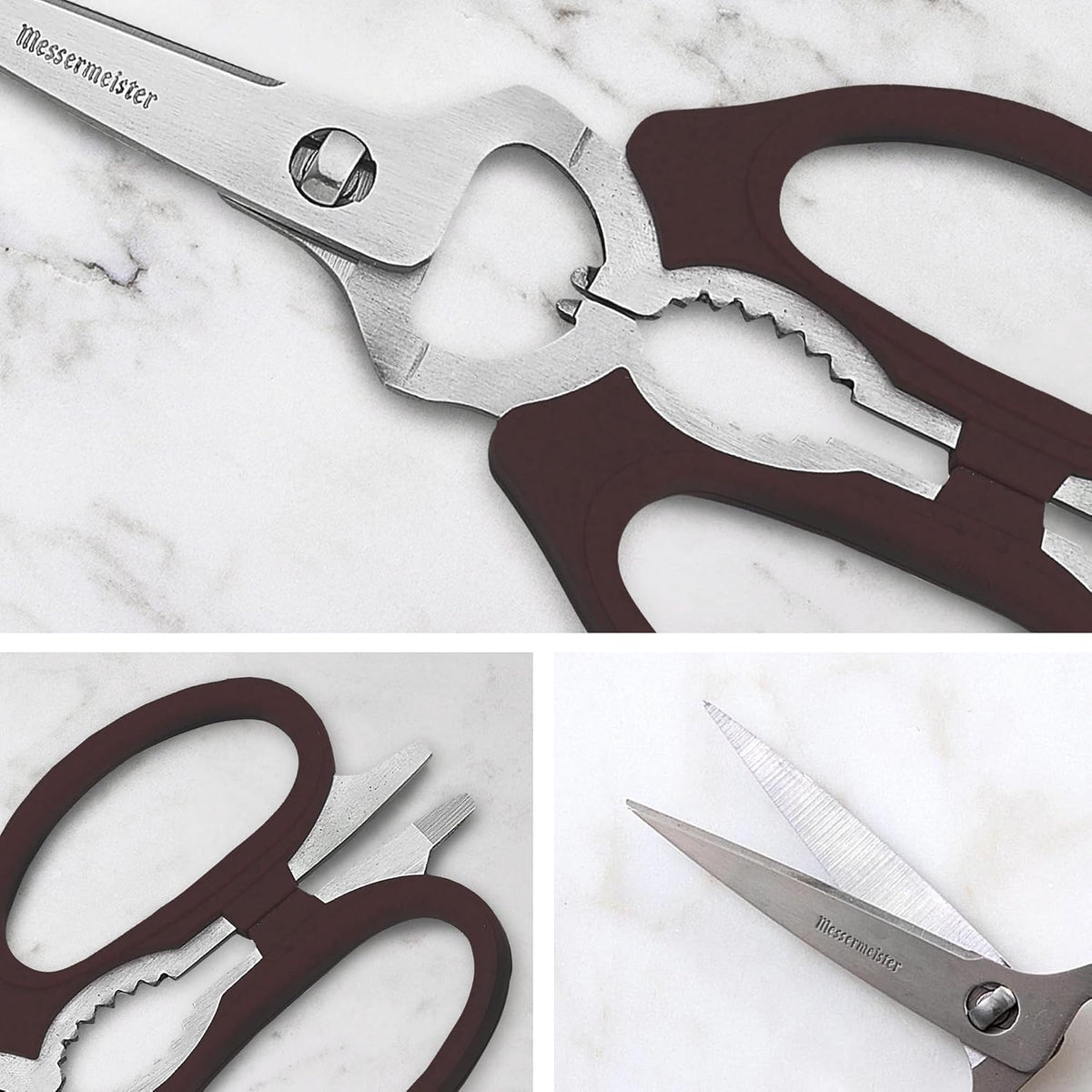 8-Inch Take-Apart Kitchen Scissors, Black - Includes Screwdriver, Nut Cracker, Jar Lid Opener/Gripper, Bottle Opener & Bone + Twig Cutter - Suitable for Lefties & Righties