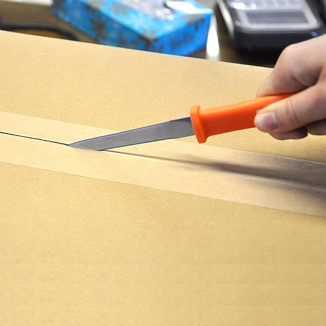 Cardboard Cutter with Blade Cover - 7.5" Box Cutter Utility Knife for Breaking Down Boxes & Opening Packages - Made in Japan, Orange
