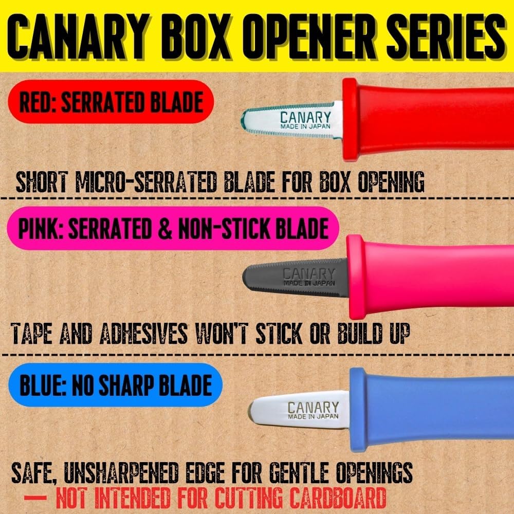 Cardboard Cutter with Blade Cover - 7.5" Box Cutter Utility Knife for Breaking Down Boxes & Opening Packages - Made in Japan, Orange