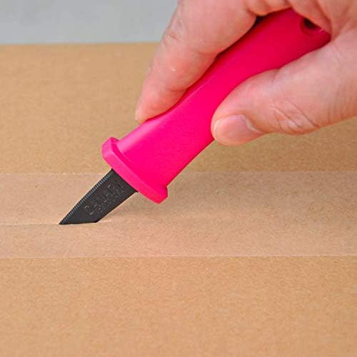 Cardboard Cutter with Blade Cover - 7.5" Box Cutter Utility Knife for Breaking Down Boxes & Opening Packages - Made in Japan, Orange