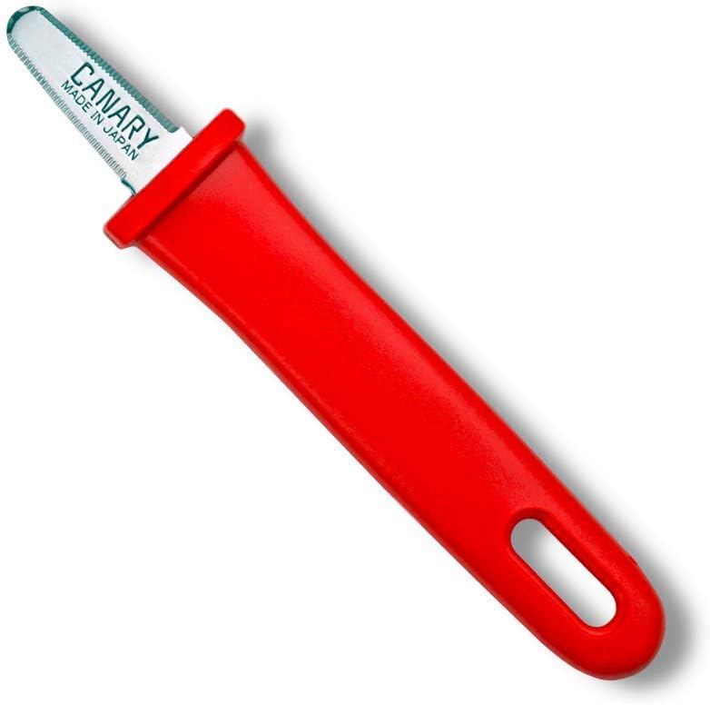 Cardboard Cutter with Blade Cover - 7.5" Box Cutter Utility Knife for Breaking Down Boxes & Opening Packages - Made in Japan, Orange