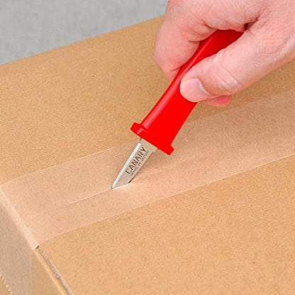 Cardboard Cutter with Blade Cover - 7.5" Box Cutter Utility Knife for Breaking Down Boxes & Opening Packages - Made in Japan, Orange