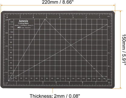 6" x 8" Cutting Mats, Rotary Fabric Mat Self Recover Sewing Mat Double Sided for Hobbyist DIY Craft Creative Design, A5 Black White