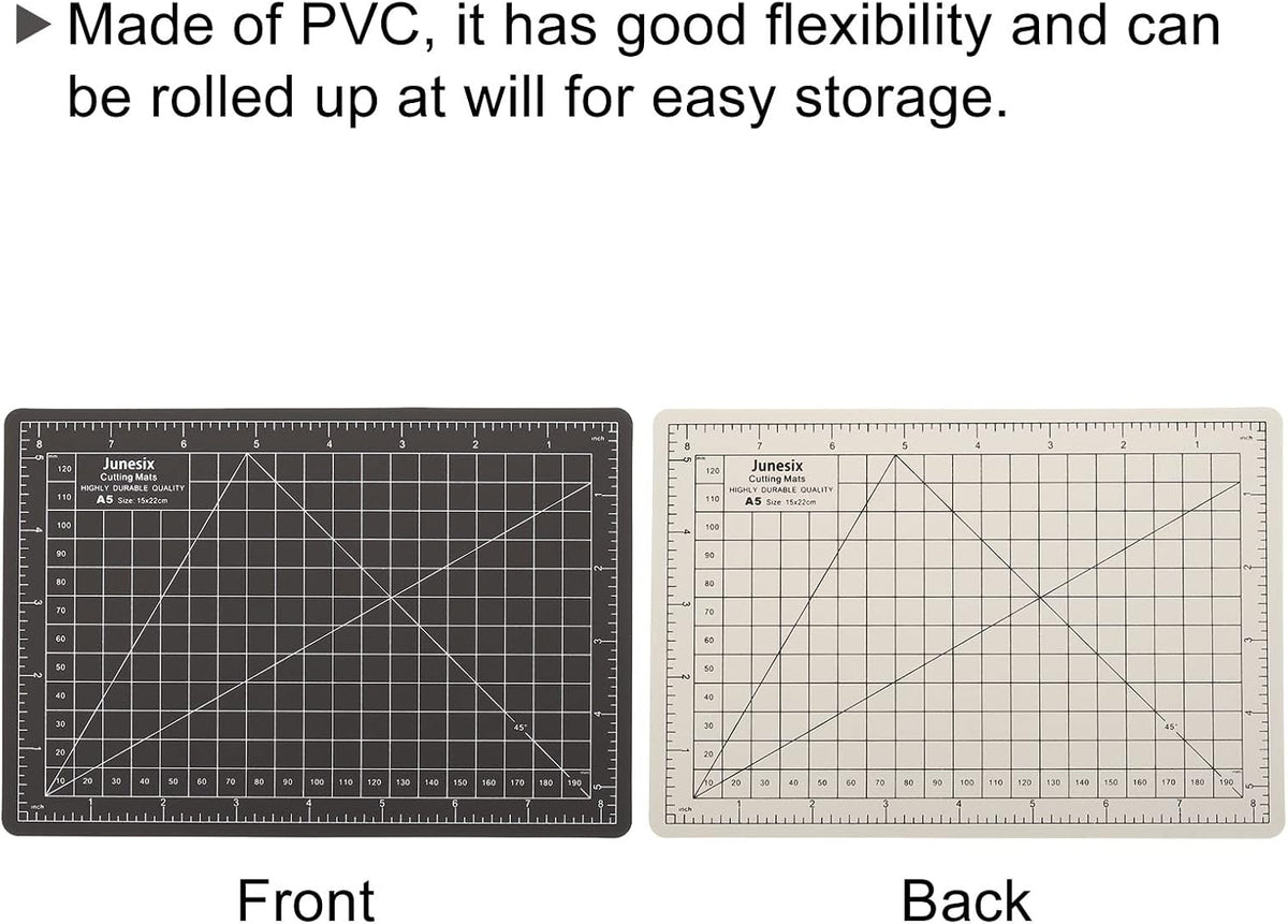 6" x 8" Cutting Mats, Rotary Fabric Mat Self Recover Sewing Mat Double Sided for Hobbyist DIY Craft Creative Design, A5 Black White