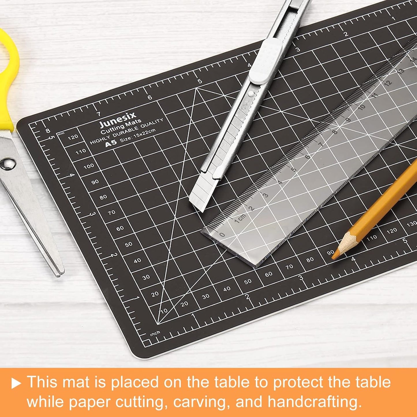 6" x 8" Cutting Mats, Rotary Fabric Mat Self Recover Sewing Mat Double Sided for Hobbyist DIY Craft Creative Design, A5 Black White