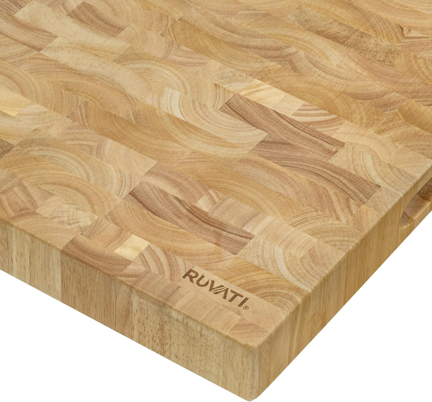 17 x 16 x 2 inch thick End-Grain French Oak Butcher Block Solid Wood Large Cutting Board - RVA2445OAK