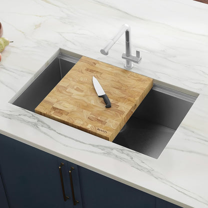 17 x 16 x 2 inch thick End-Grain French Oak Butcher Block Solid Wood Large Cutting Board - RVA2445OAK