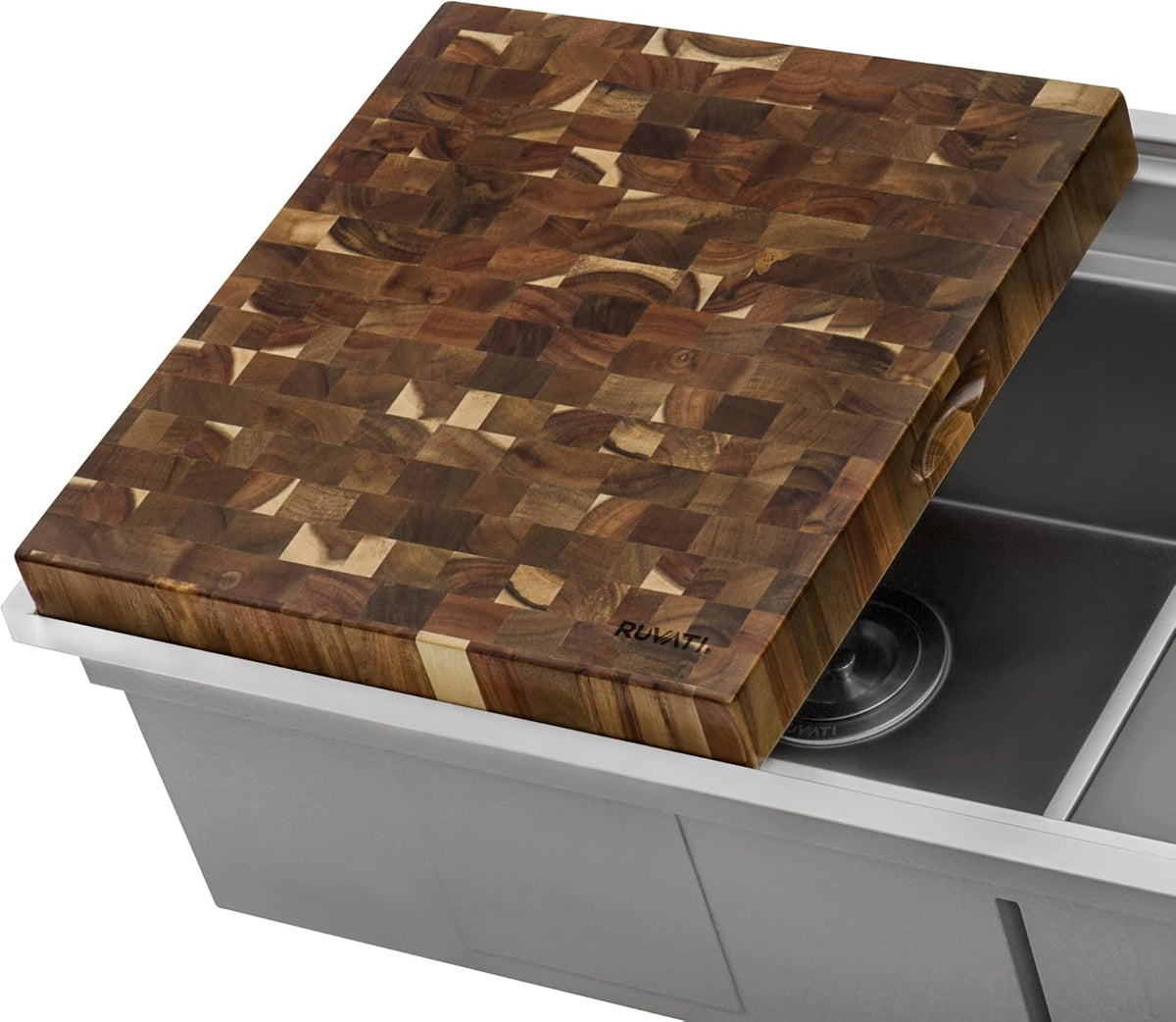 17 x 16 x 2 inch thick End-Grain French Oak Butcher Block Solid Wood Large Cutting Board - RVA2445OAK