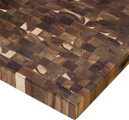 17 x 16 x 2 inch thick End-Grain French Oak Butcher Block Solid Wood Large Cutting Board - RVA2445OAK