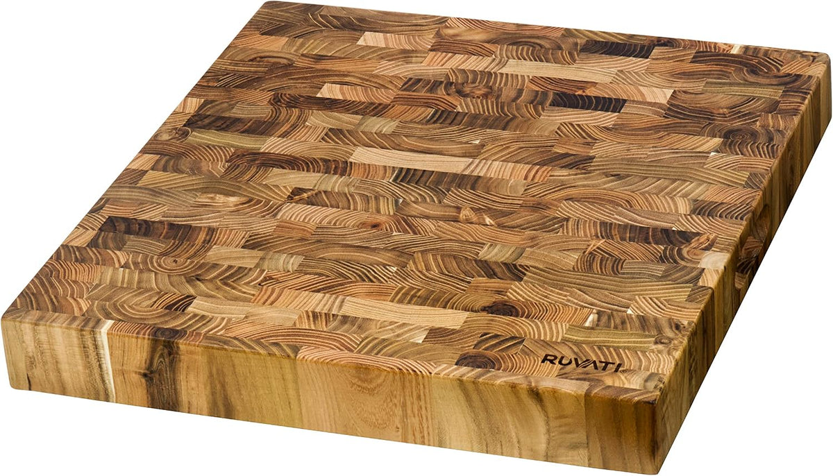 17 x 16 x 2 inch thick End-Grain French Oak Butcher Block Solid Wood Large Cutting Board - RVA2445OAK