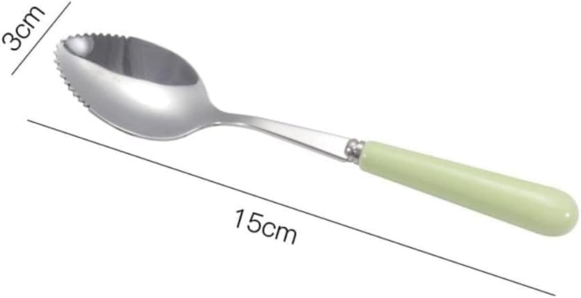 Green Grapefruit Spoons,Stainless Steel Serrated Spoon with Multicolor Ceramic Handle for Kitchen Grapefruit Utensils, 1