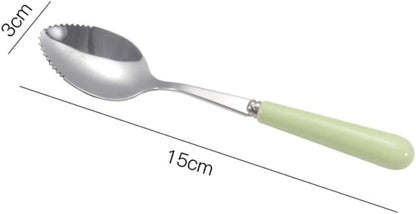 Green Grapefruit Spoons,Stainless Steel Serrated Spoon with Multicolor Ceramic Handle for Kitchen Grapefruit Utensils, 1
